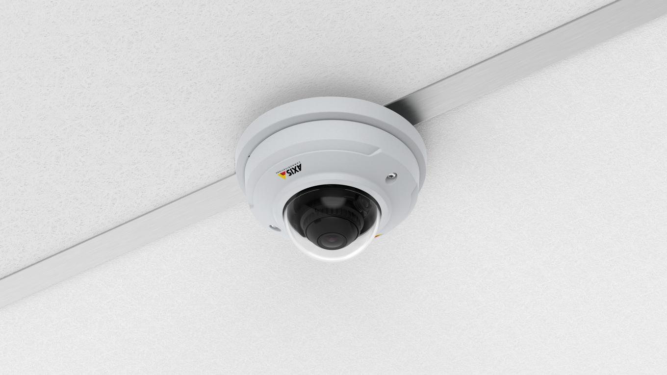 AXIS T91A23 mounting accessory with M3046V camera in ceiling