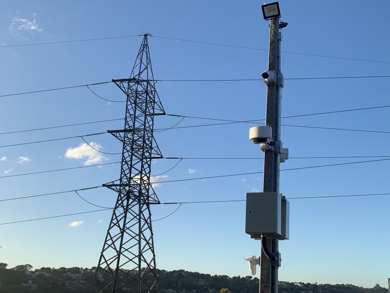 Polecams overlooking power field