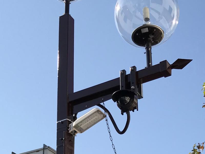 Camera on street light pole