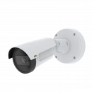 A AXIS P1455-LE é uma câmera IP bullet fixa para áreas externas equipada com as tecnologias Lightfinder e Forensic WDR. A câmera é vista pelo ângulo esquerdo.