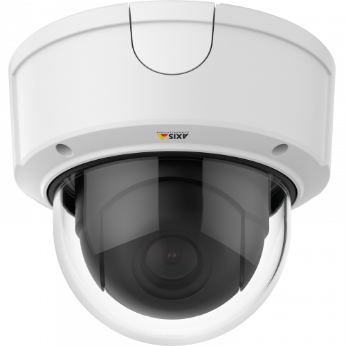 La cámara IP Camera AXIS Q3615 ve incluye Zipstream que ahorra ancho de banda sin sacrificar la calidad. La cámara se ve desde la parte frontal