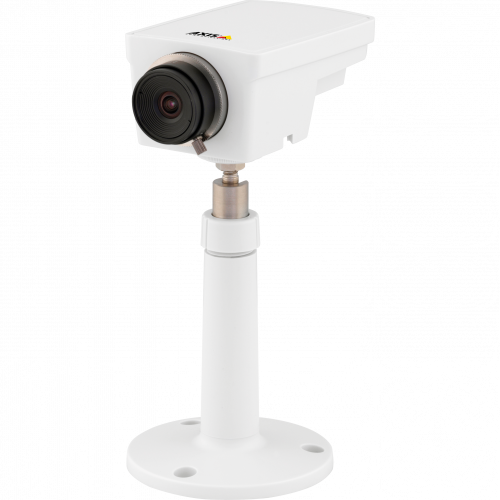 AXIS M1104 IP Camera is a compact and affordable HDTV camera. The product is viewed from its left angle. 