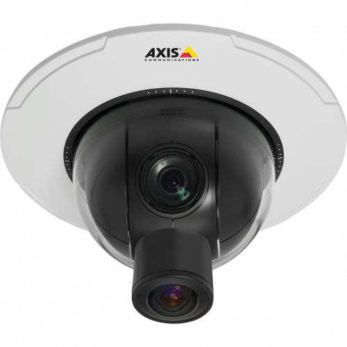 IP Camera AXIS P5544 has advanced gatekeeper functionality and PoE+. The camera is viewed from it´s front.