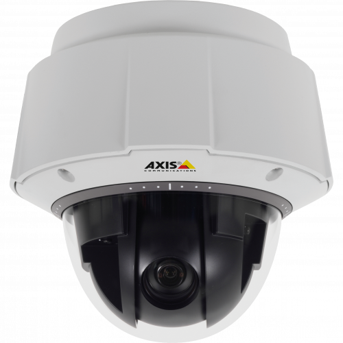 IP Camera AXIS Q6044-E has electronic image stabilization, vandal-resistant and shock detection. Viewed from front.