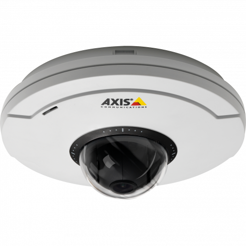 AXIS M5014 PTZ is a palm-sized IP camera with an ultra-discreet design. The product is viewed from its front.