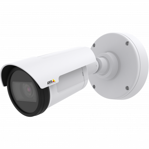 AXIS P1425-LE Mk II is a compact, outdoor-ready bullet camera in white color with OptimizeR.