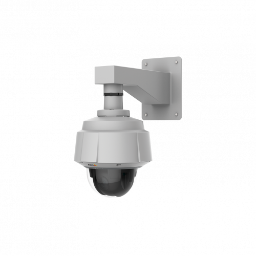 AXIS 1.5" NPS/NPT Male Coupler with IP camera viewed from its left angle