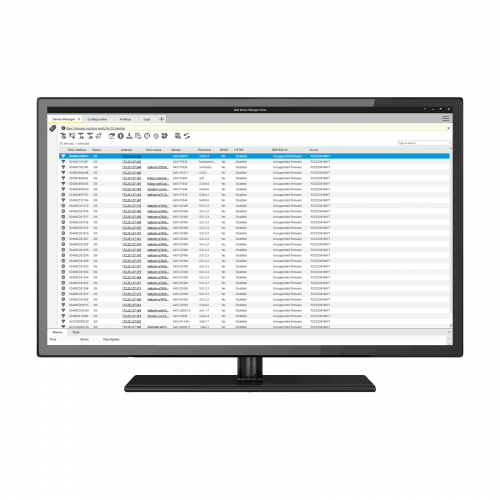 Monitor com uma captura de tela do gerenciador de dispositivos 