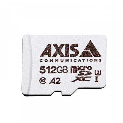 AXIS Surveillance Card 512 GB, viewed from its front