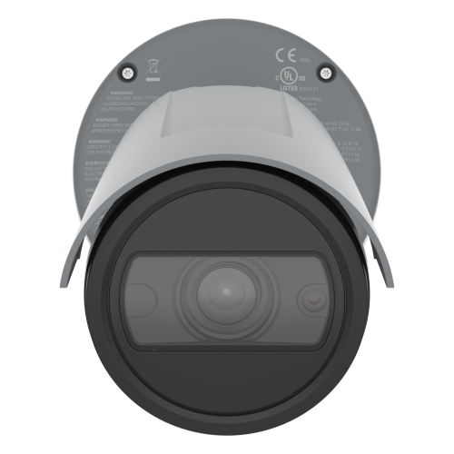 Telecamera di colore grigio con montaggio a parete AXIS P1468-XLE.