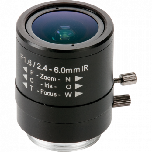 Variofokus-Objektiv mit manueller Blende, 2,4 bis 6 mm
