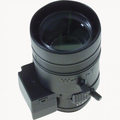 Objectif mégapixel à focale variable Fujinon 15-50 mm, vu de son angle gauche