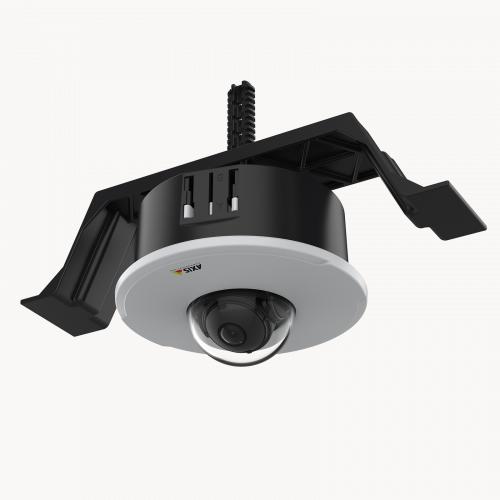 AXIS TM3201 mounted together with AXIS M3065V in the ceiling