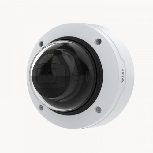 AXIS P3267-LV Dome Camera mounted on wall from left