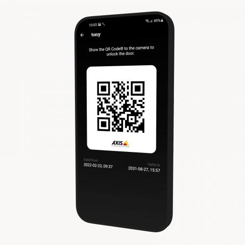 Aplicación AXIS Mobile Credential en smartphone.