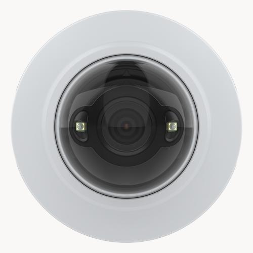 AXIS M4215-LV Dome Camera viewed from its front, white frame
