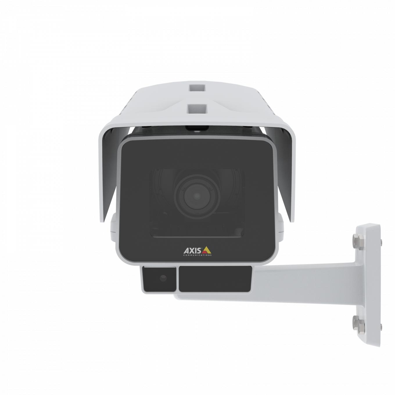 A AXIS P1377-LE IP Camera possui OptimizedIR e Forensic WDR. O produto é visto pela frente.