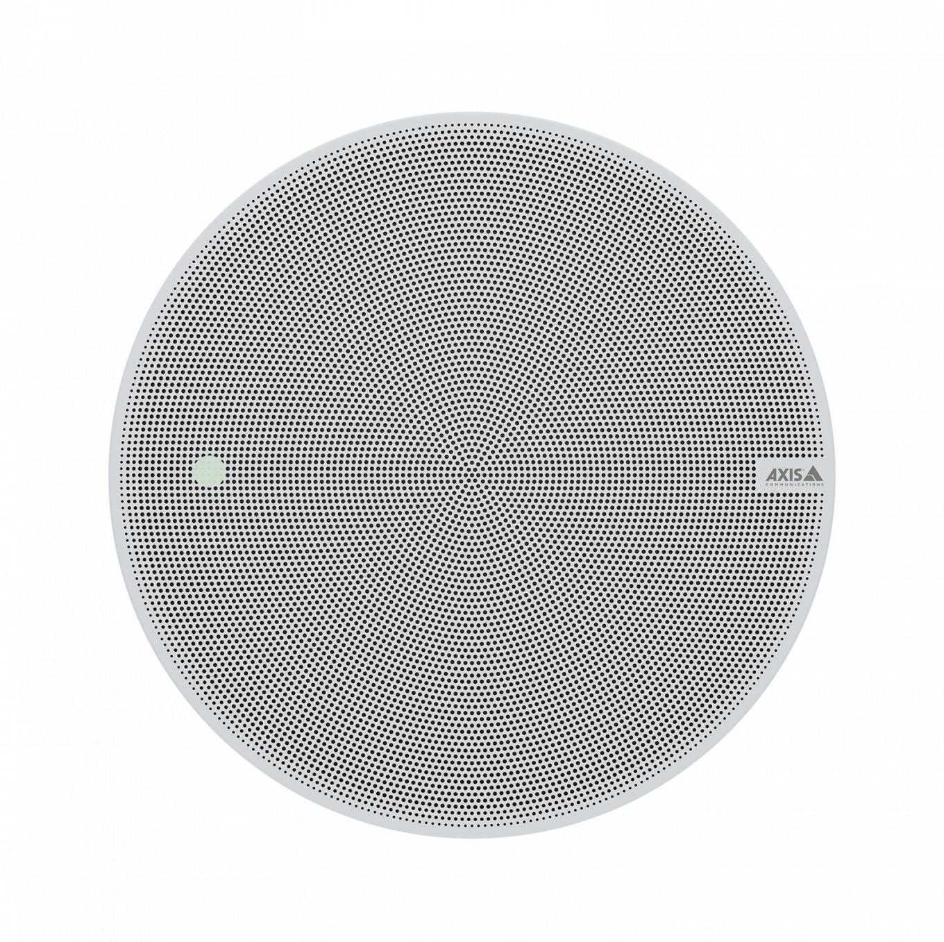AXIS C1211-E Network Ceiling Speaker、正面から見た灰色のネットワークスピーカー