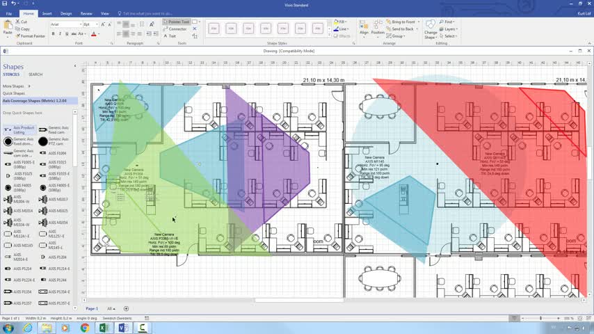 Axis Coverage Shapes For Microsoft Visio Axis Communications