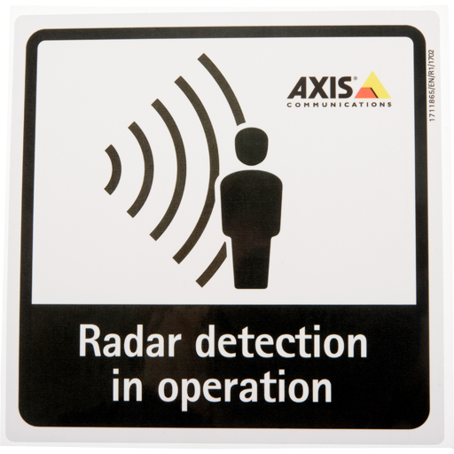 Radar Detection Sticker Axis Communications