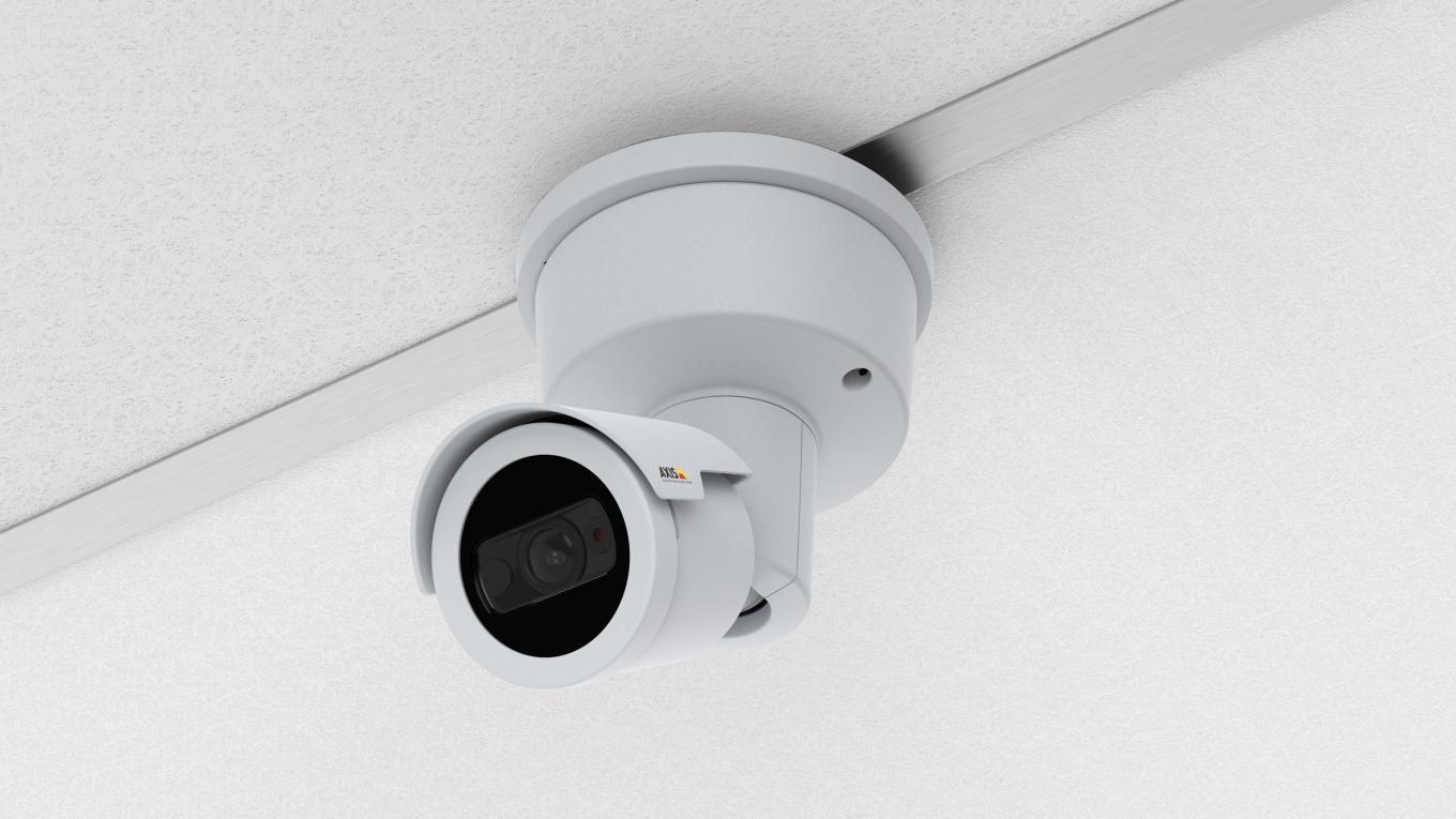 AXIS T91A23 mounting accessory with M2025-LE camera in ceiling