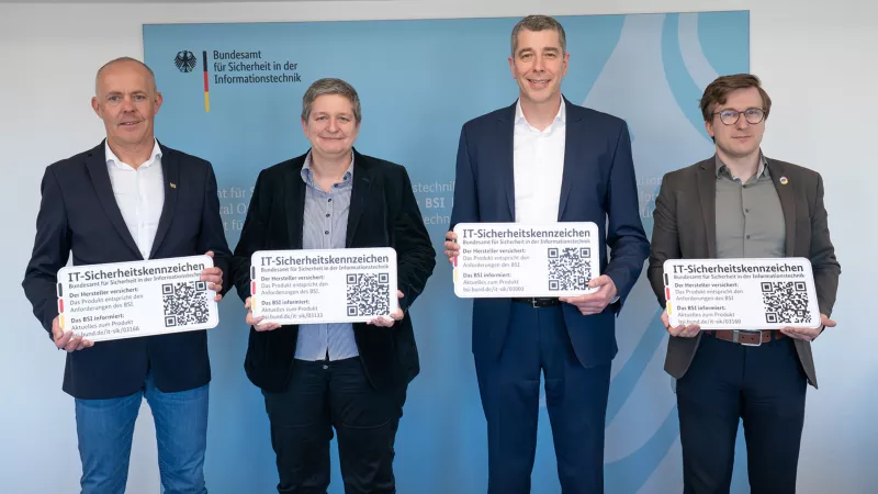 Photo of the BSI IT Security label handover