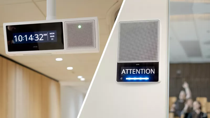 AXIS C1710 Network Display Speaker and the dual-sided corridor model, AXIS C1720 Network Display Speaker