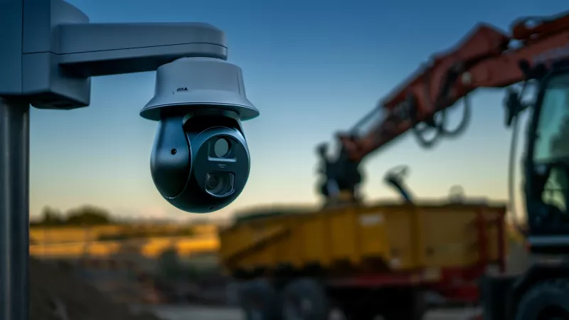 AXIS Q6411-LE Bispectral PTZ Camera at a construction site