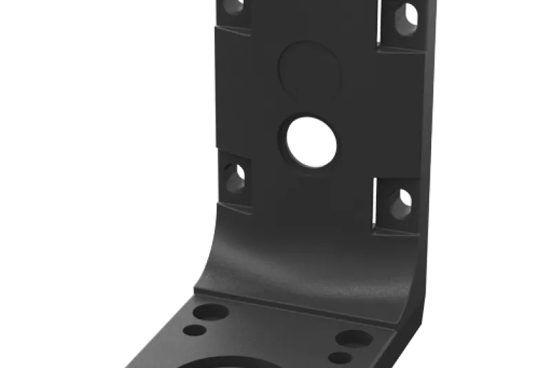 Wall pole mount from left