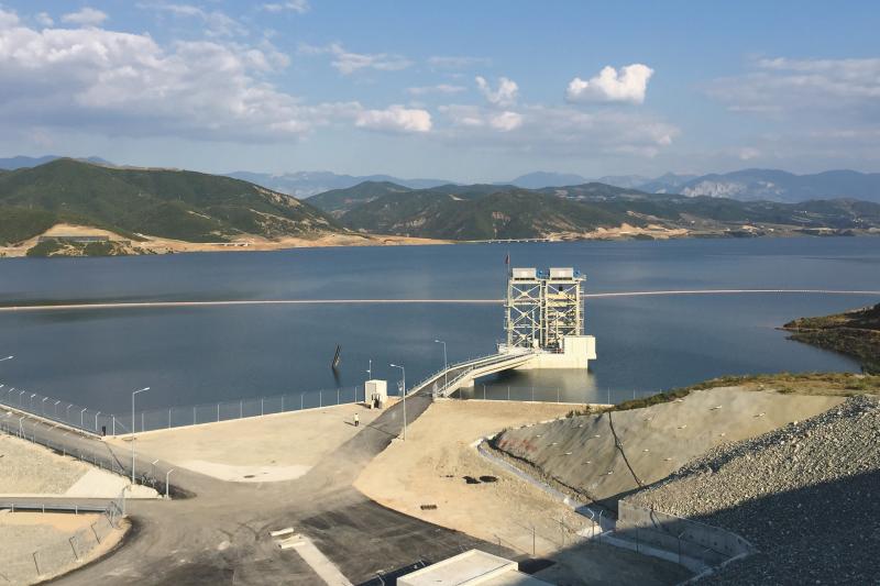 Devoll Hydropower plant by the river in Albania.