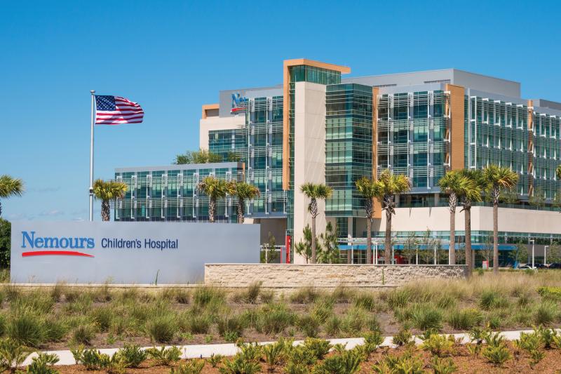 Nemours Hospital in Orlando viewed from outside.