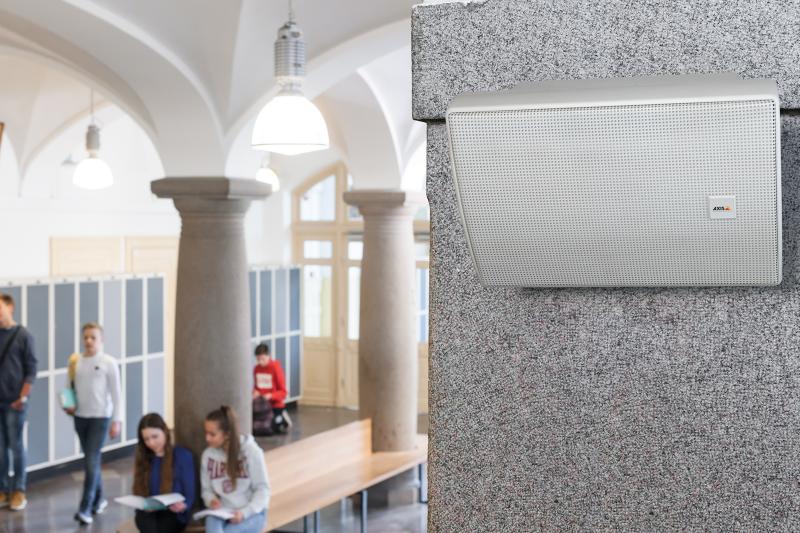 c1400 mounted on the wall in hallway with kids