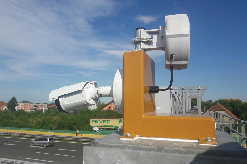 Camera overlooking highway traffic