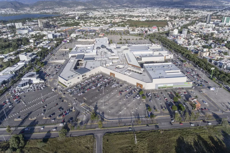 Aerial photo of shopping center