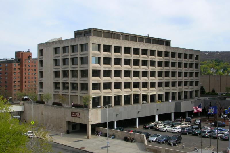 Exterior shot of the county government administrative office building