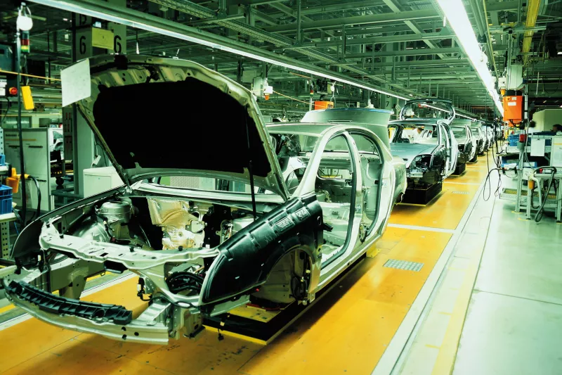 production line in a car factory