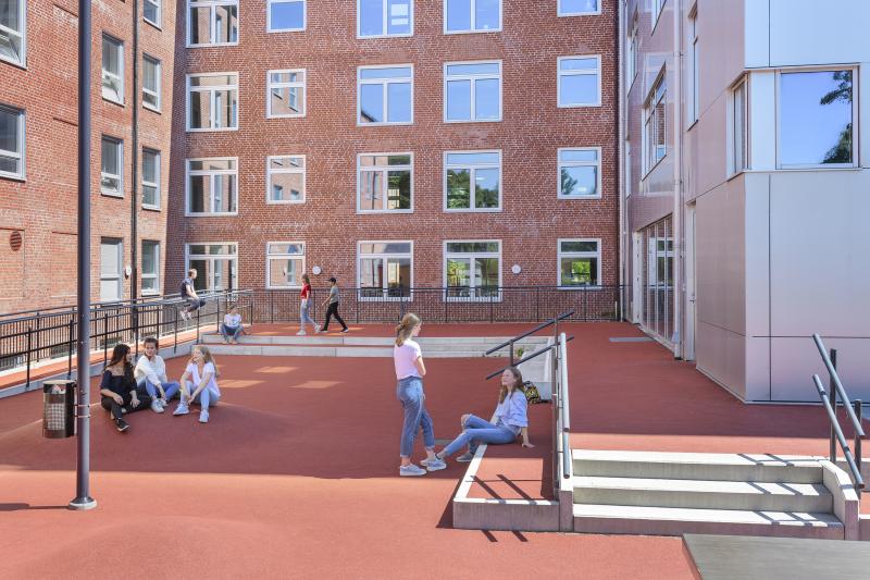 kids playing on a school yard