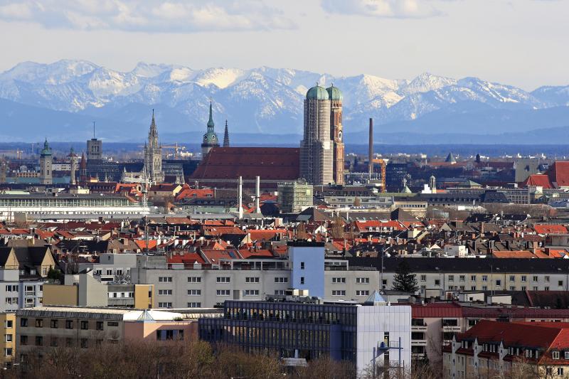 skyline over munich in daylight