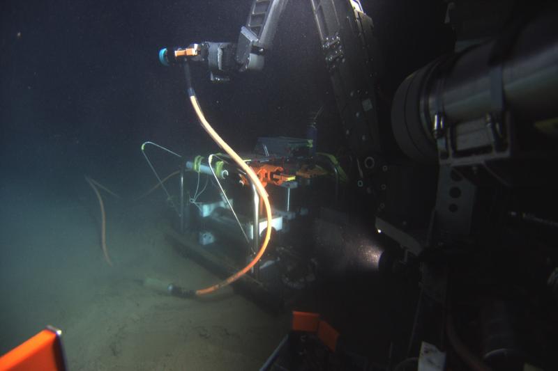 Underwater view of university equipment