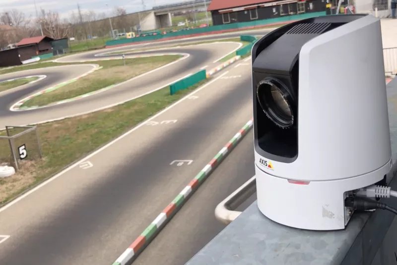 Camera overlooking race track