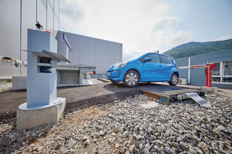 Car sitting on sensor pad