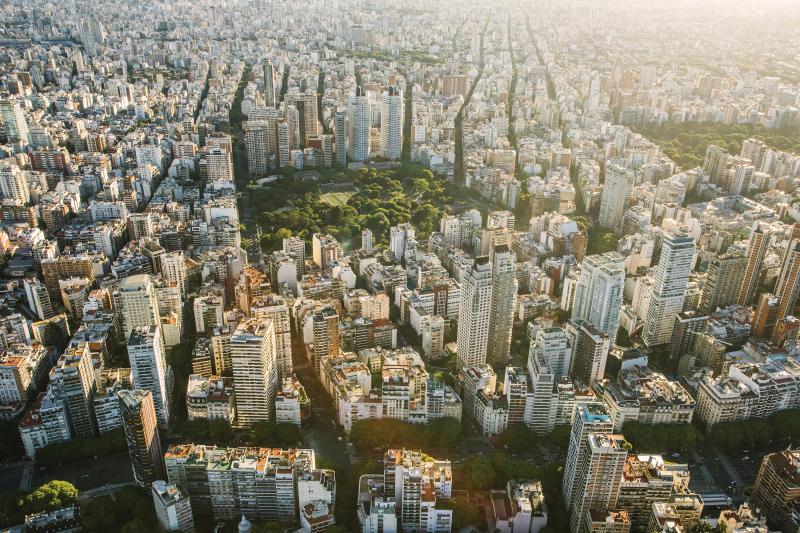 buenos aires city, viewed from above