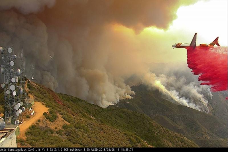 Aerial view of wildfire