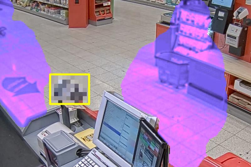 axis live privacy shield, used in a grocery store