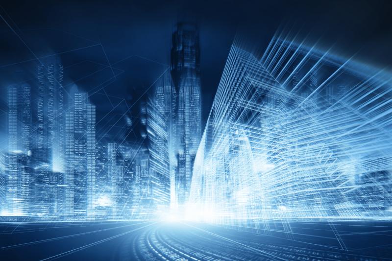 City blue futuristic 