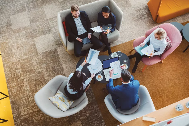 Group meeting seen from above