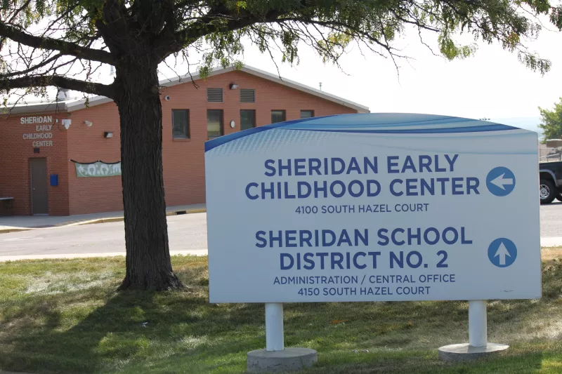 Sheridan School District Sign outside