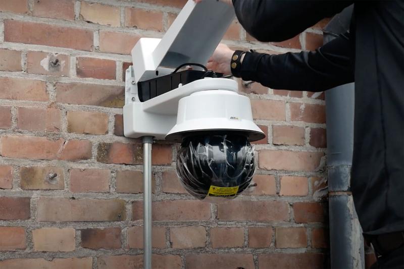 Installing a camera on a brick wall