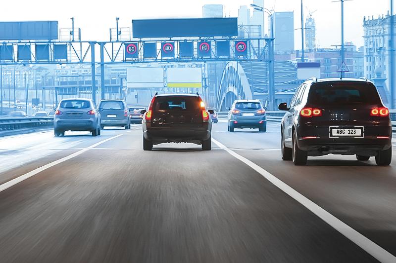 cars driving on a road