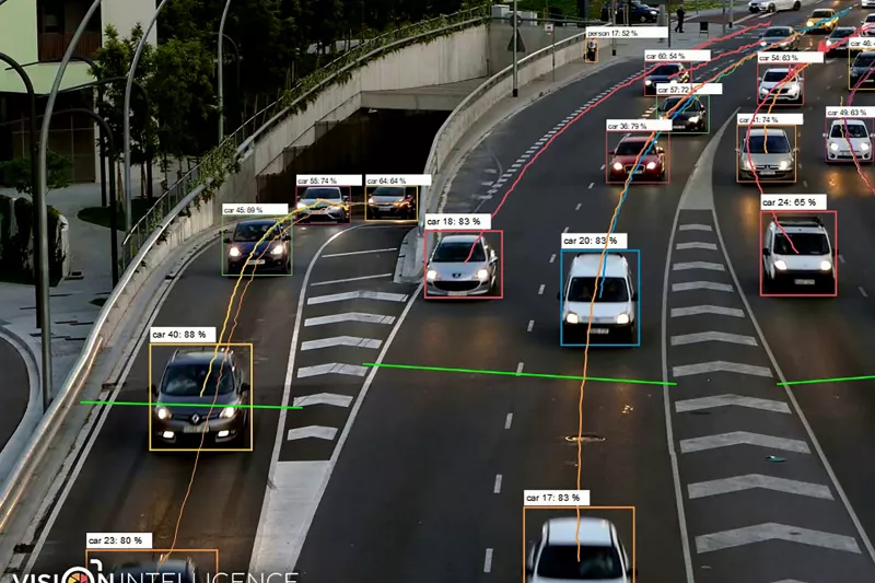 AI software on security cameras offers real-time data for analyzing traffic situations